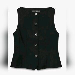 Zara Black Buttoned Vest